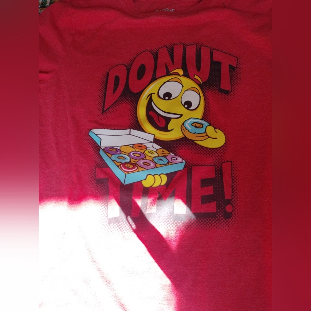 Cat & Jack Donut Time t-shirt boys youth XL (16)  yellow smiley face